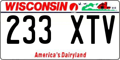 WI license plate 233XTV