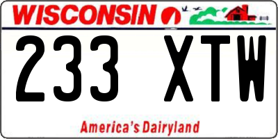 WI license plate 233XTW