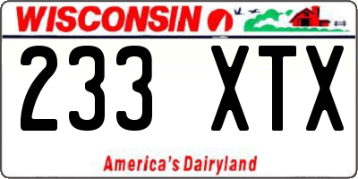 WI license plate 233XTX