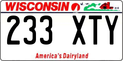 WI license plate 233XTY