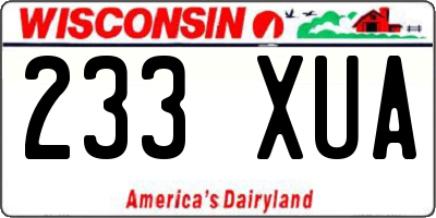 WI license plate 233XUA