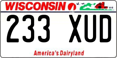 WI license plate 233XUD