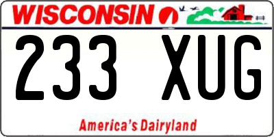 WI license plate 233XUG