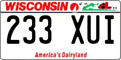 WI license plate 233XUI