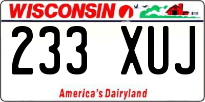 WI license plate 233XUJ