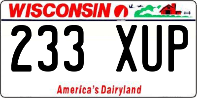 WI license plate 233XUP