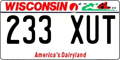 WI license plate 233XUT