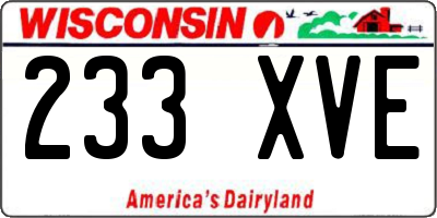 WI license plate 233XVE