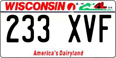 WI license plate 233XVF