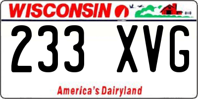 WI license plate 233XVG