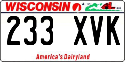 WI license plate 233XVK