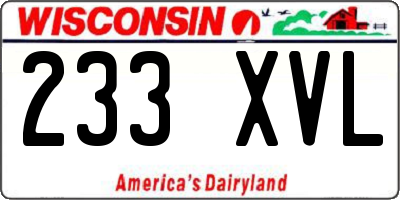 WI license plate 233XVL