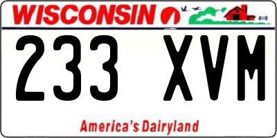WI license plate 233XVM