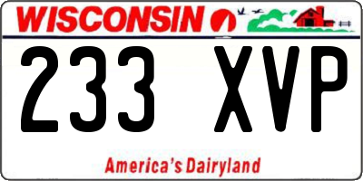 WI license plate 233XVP