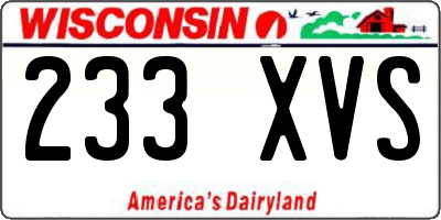WI license plate 233XVS
