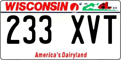 WI license plate 233XVT