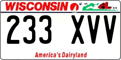 WI license plate 233XVV
