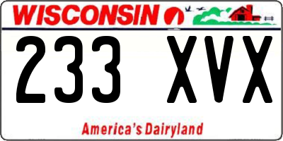 WI license plate 233XVX