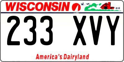 WI license plate 233XVY
