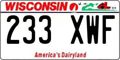 WI license plate 233XWF