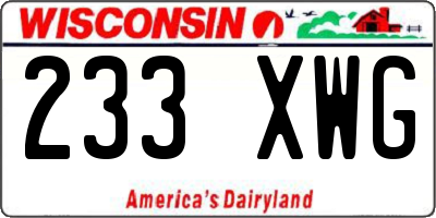 WI license plate 233XWG
