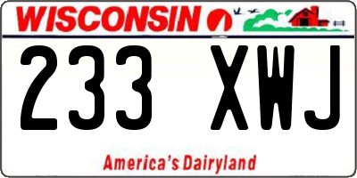 WI license plate 233XWJ