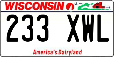 WI license plate 233XWL