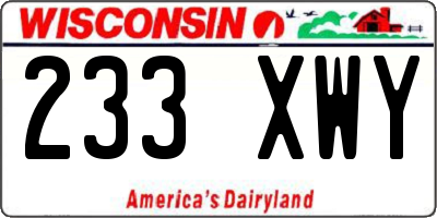 WI license plate 233XWY