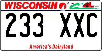 WI license plate 233XXC