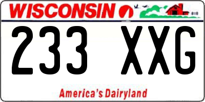 WI license plate 233XXG