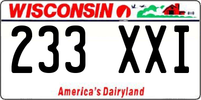WI license plate 233XXI