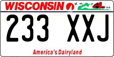 WI license plate 233XXJ