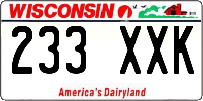WI license plate 233XXK