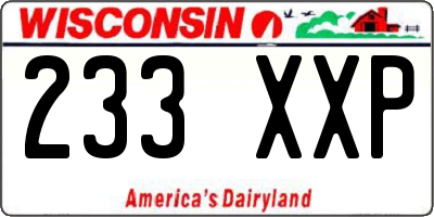 WI license plate 233XXP