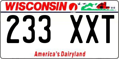 WI license plate 233XXT