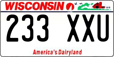 WI license plate 233XXU