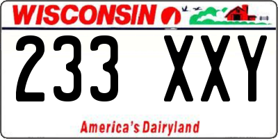 WI license plate 233XXY