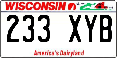 WI license plate 233XYB