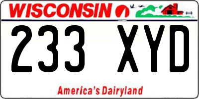 WI license plate 233XYD