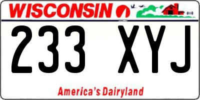 WI license plate 233XYJ