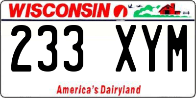 WI license plate 233XYM