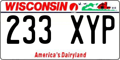 WI license plate 233XYP