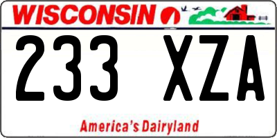 WI license plate 233XZA