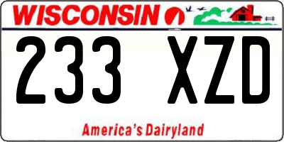 WI license plate 233XZD