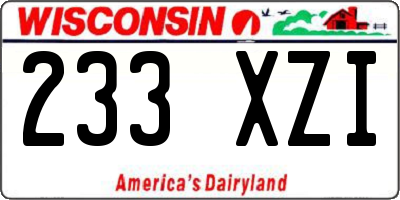 WI license plate 233XZI