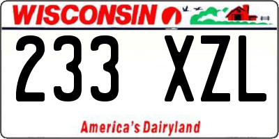 WI license plate 233XZL