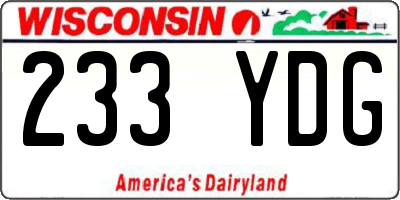 WI license plate 233YDG