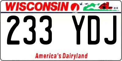 WI license plate 233YDJ