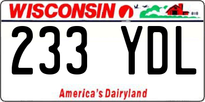 WI license plate 233YDL