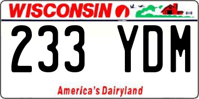 WI license plate 233YDM
